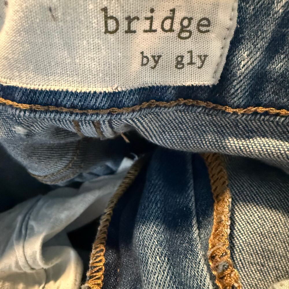 Bridge by GLY High Rise Super Flare Patriotic Jeans, Star Distressed, Size 27 - Picture 7 of 9